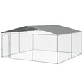 Load image into Gallery viewer, Dog Kennel Outdoor Run Fence with Roof, Steel Lock, Mesh Sidewalls for Backyard & Patio, 15.1' x 15.1' x 7.5'
