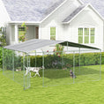 Load image into Gallery viewer, Dog Kennel Outdoor Run Fence with Roof, Steel Lock, Mesh Sidewalls for Backyard & Patio, 15.1' x 15.1' x 7.5'
