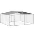 Load image into Gallery viewer, Dog Kennel Outdoor Run Fence with Roof, Steel Lock, Mesh Sidewalls for Backyard & Patio, 15.1' x 15.1' x 7.5'
