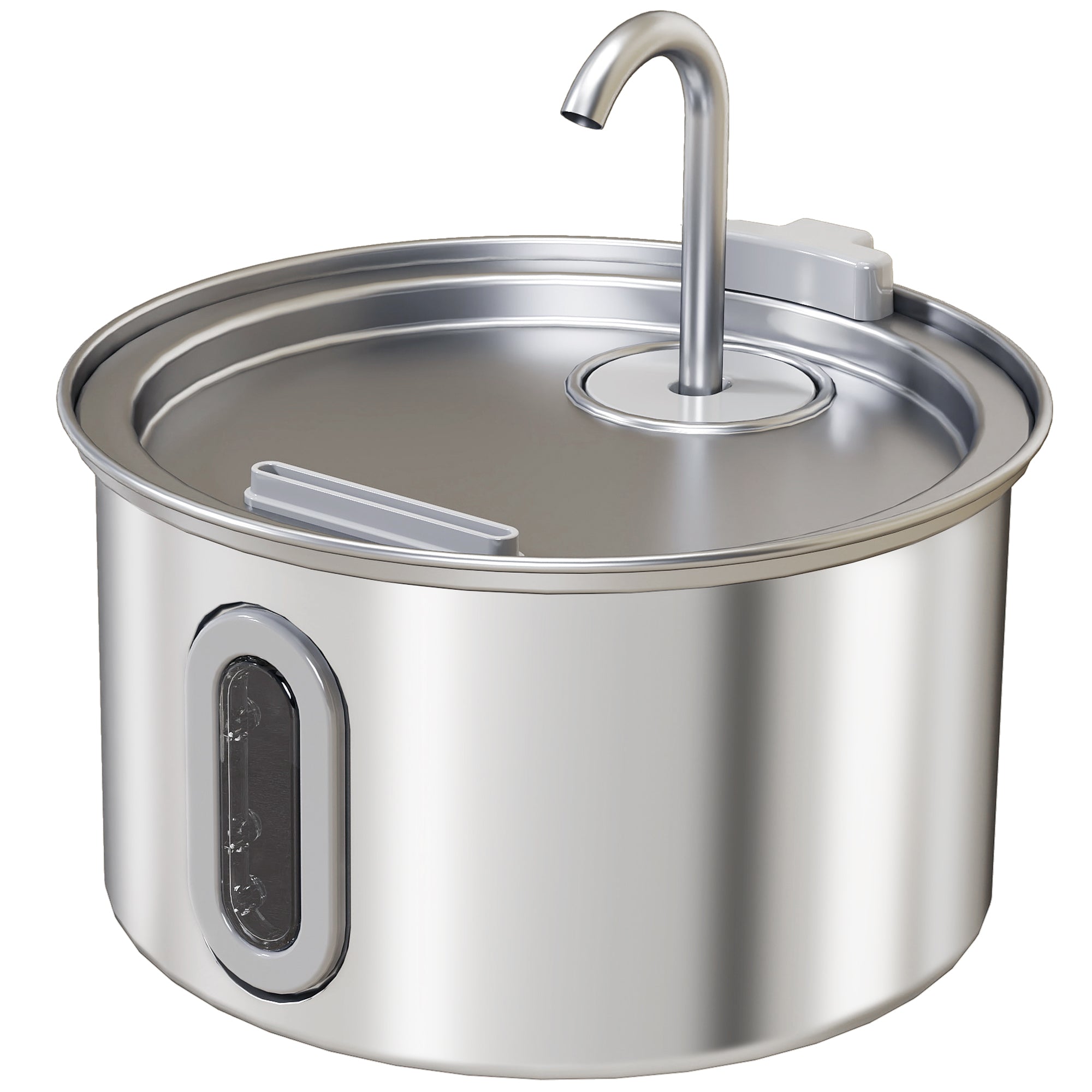 Cat Water Fountain for Drinking, 2.5L Cat Fountain Stainless Steel Automatic with Ultra-Silent Pump, Water-Level Window, 7 Filters