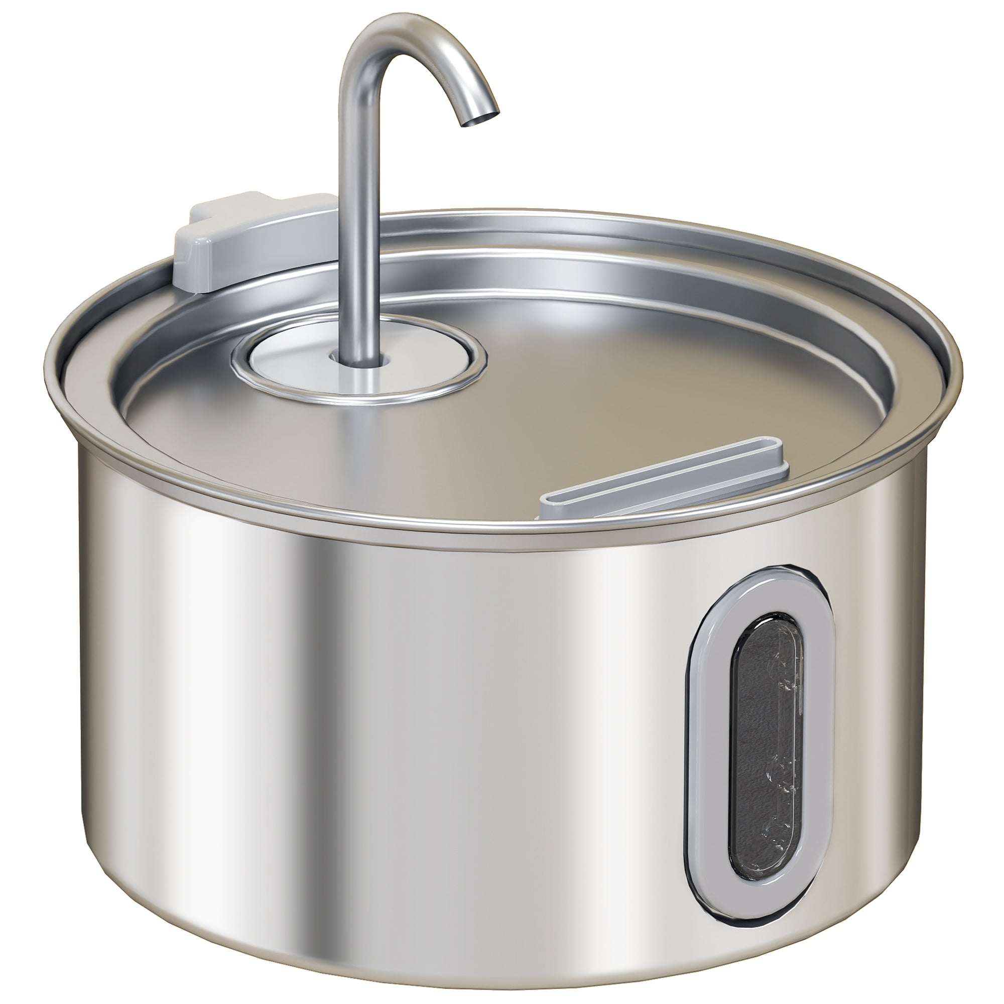 Cat Water Fountain for Drinking, 2.5L Cat Fountain Stainless Steel Automatic with Ultra-Silent Pump, Water-Level Window, 7 Filters