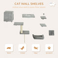 Load image into Gallery viewer, Cat Wall Shelves, 7PCs Cat Shelves with Perches, House, Sisal Post Ladder, Bed & Ball, Ceiling Wall Mounted Cat Climber, Grey
