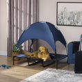 Load image into Gallery viewer, Raised Dog Bed Waterproof Elevated Pet Cot with Breathable Mesh UV Protection Canopy Blue, for XL Dogs, 122 x 92 x 108cm
