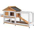 Load image into Gallery viewer, 65" Wooden Rabbit Hutch, Pet Playpen with Openable Roof, Bunny House Enclosure with Storage Box, Slide-out Tray, Ramp, for Rabbits and Small Animals, Yellow
