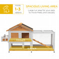 Load image into Gallery viewer, 65" Wooden Rabbit Hutch, Pet Playpen with Openable Roof, Bunny House Enclosure with Storage Box, Slide-out Tray, Ramp, for Rabbits and Small Animals, Yellow
