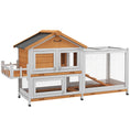 Load image into Gallery viewer, 65" Wooden Rabbit Hutch, Pet Playpen with Openable Roof, Bunny House Enclosure with Storage Box, Slide-out Tray, Ramp, for Rabbits and Small Animals, Yellow
