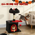 Load image into Gallery viewer, Gothic Cat Tree, 28" Cat Tower for Indoor Kittens with Plush Top Bed, Cozy Condo, Sisal Scratching Post, Perch, Dangling Ball, Red and Black
