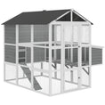 Load image into Gallery viewer, 77" Large Chicken Coop for 6-8 Chickens, Outdoor Wooden Hen House Poultry Cage with Run, 3 Nesting Boxes, Waterproof Roof, Removable Tray, Ramp for Farm Backyard, Gray
