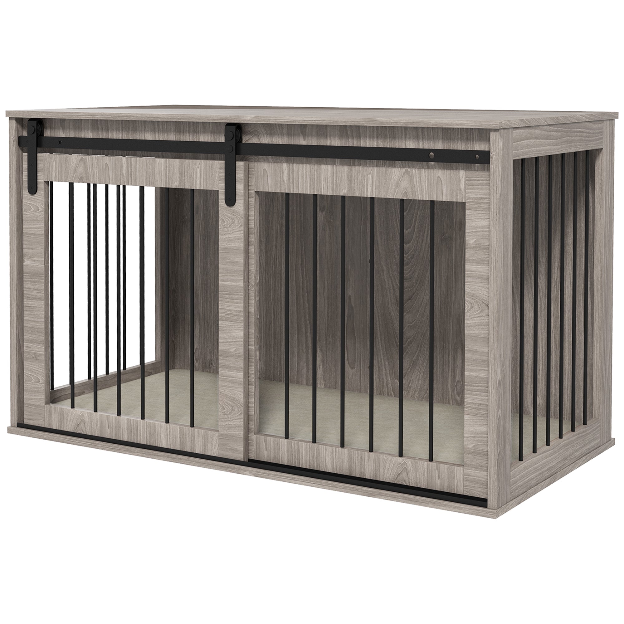 Dog Crate Furniture, Dog House Furniture Style for Extra Large Breeds, Pet Kennel with Removable Cushion for Indoor Use, 118 x 60 x 73 cm, Brown