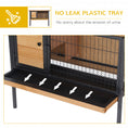 Load image into Gallery viewer, PawHut Rabbit Hutch Elevated Bunny Cage Small Animal Habitat with Metal Frame, No Leak Tray, Mtetal Wire Pan and Openable Water-Resistant Asphalt Roof for Indoor/Outdoor Natural Wood
