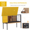 Load image into Gallery viewer, PawHut Rabbit Hutch Elevated Bunny Cage Small Animal Habitat with Metal Frame, No Leak Tray, Mtetal Wire Pan and Openable Water-Resistant Asphalt Roof for Indoor/Outdoor Natural Wood
