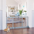 Load image into Gallery viewer, Free Standing Pet Gate, Wooden Foldable Dog Gate with 41"-72" Adjustable Length, Support Feet, Pet Barrier for Small Medium Dogs, for Stairway, Doorway, Hallway, Grey
