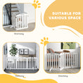 Load image into Gallery viewer, Wooden Dog Gate, Freestanding Pet Gate with Support Feet for Doorways, Hallways, Stairs, 3-Panel Pet Fence for Small Medium Dogs, 155L x 61H cm, White
