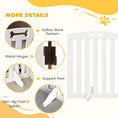Load image into Gallery viewer, Wooden Dog Gate, Freestanding Pet Gate with Support Feet for Doorways, Hallways, Stairs, 3-Panel Pet Fence for Small Medium Dogs, 155L x 61H cm, White
