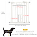 Load image into Gallery viewer, 30"H Tall Dog Gate, Pet Gate with Cat Door, Auto-Close Pressure-Mounted Steel Safety Gate Barrier, Double Locking for Doorways Hallways Stairs, Fits 29"-31.5"W, White
