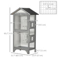 Load image into Gallery viewer, Wooden Bird Aviary Parrot Cage Pet Furniture Large Outdoor Play House with Removable Bottom Tray, 2 Doors, Asphalt Roof, 4 Perches, Light Grey
