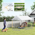 Load image into Gallery viewer, Outdoor Dog Kennel with Roof, Heavy Duty Dog Run Outdoor Fence Cage with Adjustable & Rotating Bowls, Waterproof UV-Resistant Cover, Secure Lock, 13.1' x 7.5' x 7.5'
