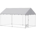 Load image into Gallery viewer, Outdoor Dog Kennel with Roof, Heavy Duty Dog Run Outdoor Fence Cage with Adjustable & Rotating Bowls, Waterproof UV-Resistant Cover, Secure Lock, 13.1' x 7.5' x 7.5'
