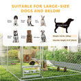 Load image into Gallery viewer, Outdoor Dog Kennel with Roof, Heavy Duty Dog Run Outdoor Fence Cage with Adjustable & Rotating Bowls, Waterproof UV-Resistant Cover, Secure Lock, 13.1' x 7.5' x 7.5'
