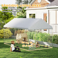 Load image into Gallery viewer, Outdoor Dog Kennel with Roof, Heavy Duty Dog Run Outdoor Fence Cage with Adjustable & Rotating Bowls, Waterproof UV-Resistant Cover, Secure Lock, 13.1' x 7.5' x 7.5'
