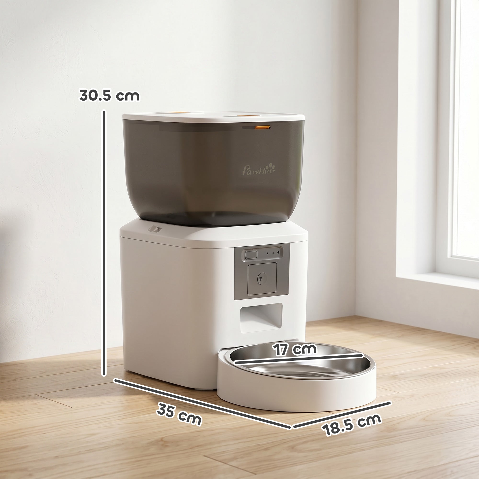 Automatic Cat Feeder with Camera, 2.4G WiFi, Smart APP Control 4L Pet Feeder 1-10 Meals with 2-Way Audio, Night Vision, Anti-Clogging, 10s Meal Call Back, Dual Power Supply, Detachable Clean