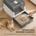 Load image into Gallery viewer, Cat litter Box with Lid, Enclosed Cat Litter Box with Pull-Out Drawer Tray, Scoop, 4 Deodorisation Bags, Front Entry & Top Exit, Privacy, Odour Control and Easy to Clean, Grey
