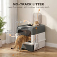 Load image into Gallery viewer, Cat litter Box with Lid, Enclosed Cat Litter Box with Pull-Out Drawer Tray, Scoop, 4 Deodorisation Bags, Front Entry & Top Exit, Privacy, Odour Control and Easy to Clean, Grey
