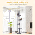 Load image into Gallery viewer, 8.5ft Cat Climbing Tree 5-Tier Kitty Activity Center Floor-to-Ceiling Cat Climber Toy with Scratching Post Play Rest Post Pet Furniture Grey
