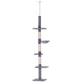 Load image into Gallery viewer, 8.5ft Cat Climbing Tree 5-Tier Kitty Activity Center Floor-to-Ceiling Cat Climber Toy with Scratching Post Play Rest Post Pet Furniture Grey
