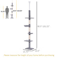 Load image into Gallery viewer, 8.5ft Cat Climbing Tree 5-Tier Kitty Activity Center Floor-to-Ceiling Cat Climber Toy with Scratching Post Play Rest Post Pet Furniture Grey
