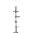 Load image into Gallery viewer, 8.5ft Cat Climbing Tree 5-Tier Kitty Activity Center Floor-to-Ceiling Cat Climber Toy with Scratching Post Play Rest Post Pet Furniture Grey
