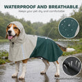 Load image into Gallery viewer, Dog Raincoat with Hood, Waterproof & Breathable Rain Jacket with Reflective Strips and Leash Hole, Adjustable Poncho for Medium Dogs, 15-20 KG Available, Green, M
