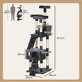 Load image into Gallery viewer, Cat Tree for Indoor Cats, 173cm Cat Tower Scratching Post Tall Climbing Tower, Activity Centre House - Charcoal Grey
