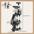 Load image into Gallery viewer, 68 inches Cat Tree, Multi-Level Large Cat Tower Condo with Scratching Posts, Perches, Cat Houses, Dangling Toy, Charcoal Grey
