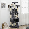 Load image into Gallery viewer, 68 inches Cat Tree, Multi-Level Large Cat Tower Condo with Scratching Posts, Perches, Cat Houses, Dangling Toy, Charcoal Grey
