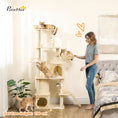 Load image into Gallery viewer, Cat Tree, 67" Large Cat Tower for Indoor Kittens Multi-Level with 7 Scratching Posts, Tunnel, 2 Plush Condos, Hammock, Perch, Ramp, Pompoms, Beige
