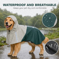 Load image into Gallery viewer, Dog Raincoat with Hood, Waterproof & Breathable Rain Jacket with Reflective Strips and Leash Hole, Adjustable Poncho for Large Dogs, 20-30 KG Available, Green, L
