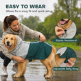 Load image into Gallery viewer, Dog Raincoat with Hood, Waterproof & Breathable Rain Jacket with Reflective Strips and Leash Hole, Adjustable Poncho for Large Dogs, 20-30 KG Available, Green, L
