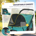 Load image into Gallery viewer, Dog Stroller, 3 Wheels Pet Stroller with Dual Entry, Easy One-Click Quick Fold, Mesh Windows, Washable Cushion, Pet Travel Buggy for Small and Medium Dogs and Cats, Dark Green
