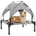 Load image into Gallery viewer, Elevated Dog Bed with Canopy, Raised Outdoor Pet Bed for Camping, Portable Raised Pet Cot with Washable Breathable Mesh, for Indoor Outdoor, Large Dogs, 30" x 24" x 27", Light Gray
