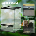 Load image into Gallery viewer, Glass Reptile Terrarium, 12L Vivarium for Lizards, Frogs, Snakes, Turtles, Tortoises, with Ventilation, 20 x 20 x 30cm
