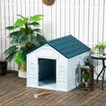 Load image into Gallery viewer, PawHut Plastic Dog House, Water Resistant Puppy Shelter Indoor Outdoor with Door, Easy to Assemble, for Large Dogs, Blue
