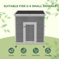 Load image into Gallery viewer, Wooden Duck House, Raised Poultry Coop with Ramp, Double Doors, Openable Asphalt Roof, Ventilation Holes, Removable Base, for 2-4 Ducks, Chickens, Geese, Light Grey
