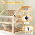 Load image into Gallery viewer, Wooden Hamster Cage, 3 Tier Small Gerbil Cage with Detachable 31cm Deep Bottom, Hut, Seesaw, Exercise Wheel, Ramps, Natural Wood Finish

