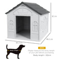 Load image into Gallery viewer, Plastic Dog House Outdoor Indoor, Weather-Resistant Dog Kennel, with Large Opening, for Large Dogs, 84.2 x 98.2 x 82cm - Grey
