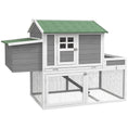 Load image into Gallery viewer, 63" Wooden Chicken Coop Hen House Poultry Cage for Outdoor Backyard with Raised Garden Bed, Run Area, Nesting Box and Removable Tray, Gray
