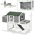 Load image into Gallery viewer, 63" Wooden Chicken Coop Hen House Poultry Cage for Outdoor Backyard with Raised Garden Bed, Run Area, Nesting Box and Removable Tray, Gray
