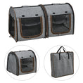 Charger l'image dans la visionneuse de la galerie, 39" Travel Pet Carrier, Portable Soft-Sided Cat Carrier with Divider, Two Compartments, Soft Cushions & Storage Bag, Grey
