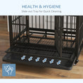Load image into Gallery viewer, PawHut 36" Heavy Duty Dog Crate Metal Cage Kennel with Lockable Wheels, Double Door and Removable Tray, Gray
