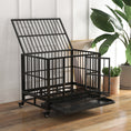 Load image into Gallery viewer, PawHut 36" Heavy Duty Dog Crate Metal Cage Kennel with Lockable Wheels, Double Door and Removable Tray, Gray
